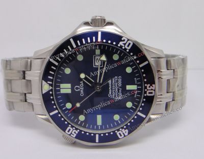 Omega Seamaster 300 Replica James Bond Watch - SS Blue Dial 40mm For Men